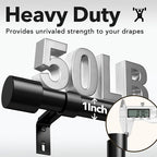 Extra Long Curtain Rods for Windows 32 to 240 Inch, 1 Inch Black Heavy Duty - Image 4