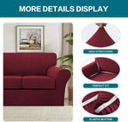 Turquoize 4 Piece Sofa Covers for 3 Cushion Couch Sofa Slipcover Soft Couch - Image 4