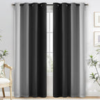 Yakamok 100% Blackout Curtains 84 Inch Length 2 Layers, Light Blocking Thermal - Image 2