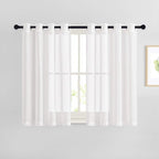 NICETOWN Linen White Sheer 48 inch Curtains by NICETOWN