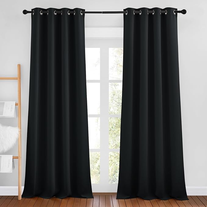 NICETOWN Black Out Curtains 96 inches Long, Grommet Thermal Insulated Blackout by NICETOWN