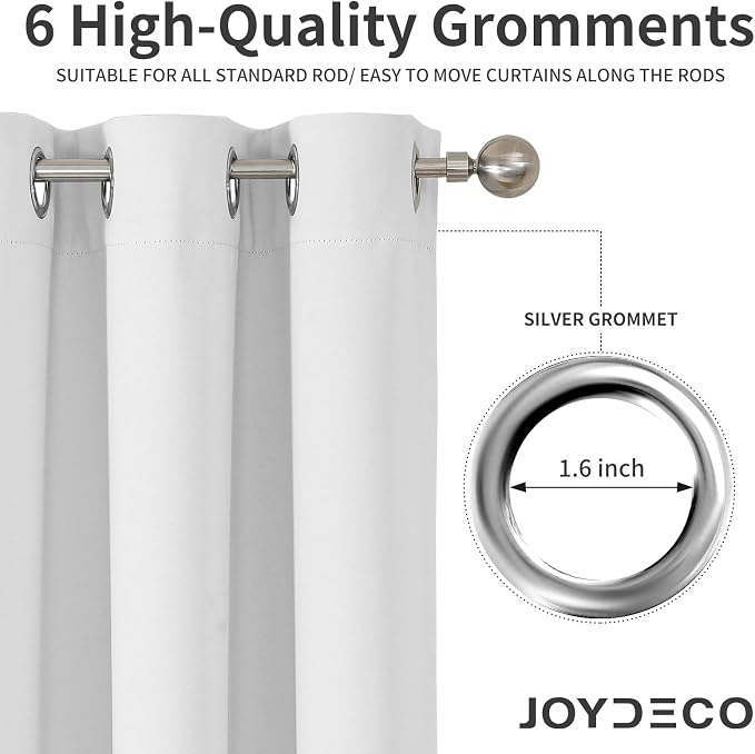 Joydeco Blackout Curtains 90 Inches Long 2 Panels Set, Thermal Insulated Long - Image 4