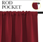 NICETOWN 2 Panels Blackout Curtains, Rod Pocket Window Curtains Room Darkning - Image 2