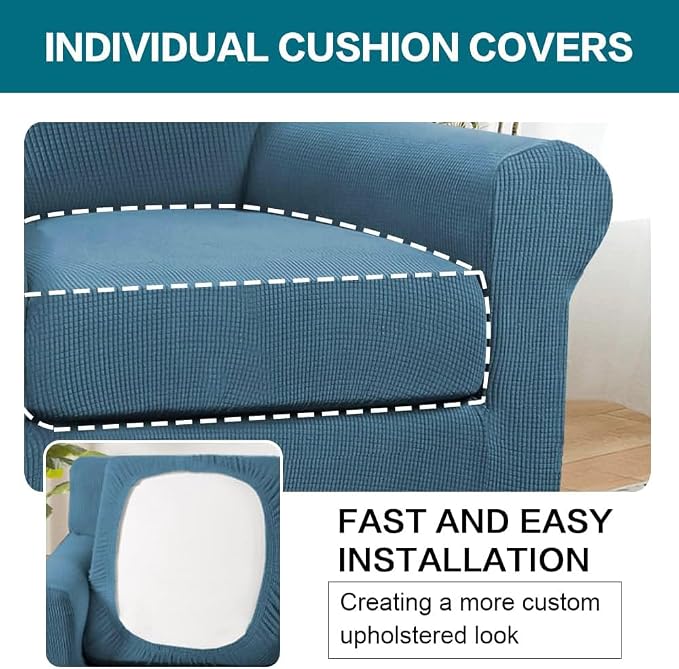 Turquoize 2 Piece Chair Covers Chair Slipcovers - Image 5