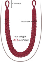 NICEEC 4 Pack Natural Cotton Rope Curtain Tiebacks Elegant Boho Style - Image 3