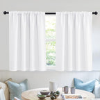 RYB HOME Short Curtains for Small Window, Sunmmer Heat Light Blocking Privacy by RYBHOME