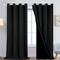 Yakamok 100% Blackout Lined Panels, Room Darkening Thermal Insulated Blackout by Yakamok
