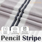 jinchan Striped Linen Curtain 18 Inch Window Treatment - Image 3