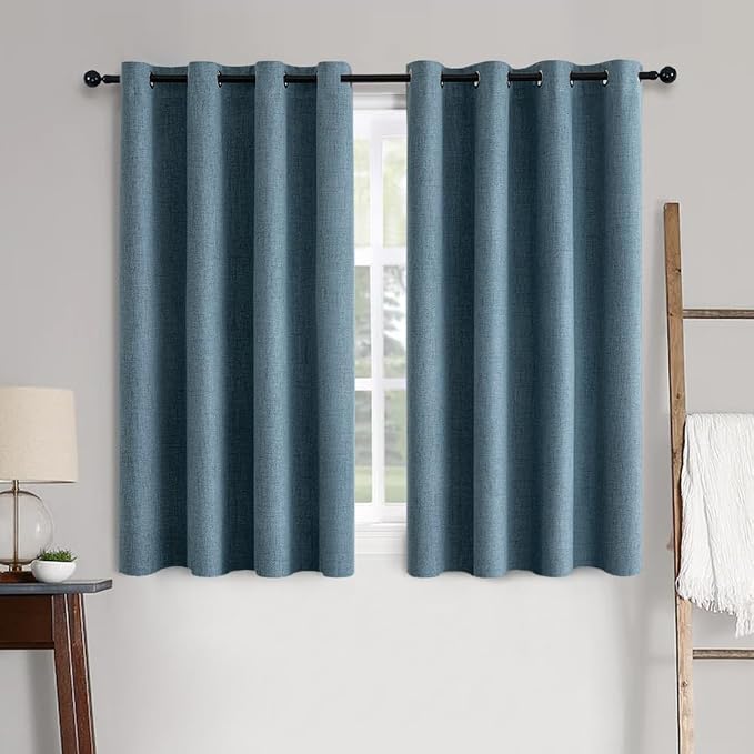 MIULEE Linen Texture Curtains for Bedroom Solid 100% Blackout Thermal Insulated by MIULEE