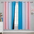 Estelar Textiler Ombre Pink and Blue Blackout Curtains 72 Inch Length 2 Panels - Image 2