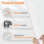 White Curtain Rods for Windows 66 to 120” - Image 3