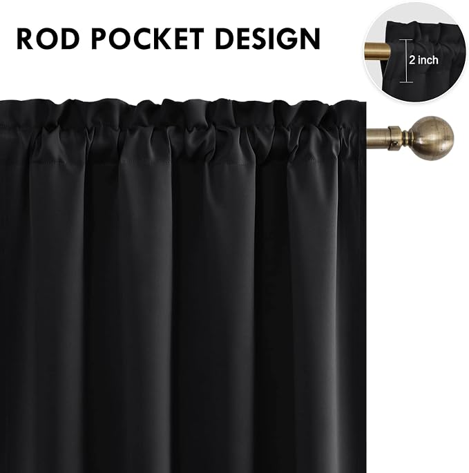 DWCN Blackout Curtains Room Darkening Thermal Insulated Bedroom Curtains Window - Image 4