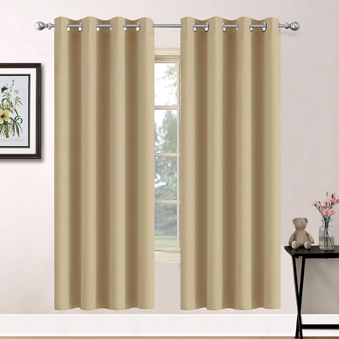 Yakamok Blackout Curtains Room Darkening Thermal Insulated Grommet top Window by Yakamok