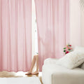 HOMEIDEAS Non-See-Through Light Pink Privacy Sheer Curtains, 52 X 45 Inches by HOMEIDEAS