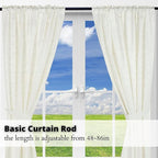 Blu-Pier Tech Heavy Duty Single Rod 28"-48" Adjustable Curtain Rod Hardware - Image 4