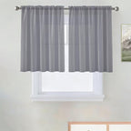 SpaceDresser Basic Rod Pocket Sheer Voile Window Curtain Panels Grey 1 Pair 2 by SpaceDresser