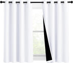 NICETOWN Pure White 100% Blackout Lined Curtains, 2 Thick Layers Completely by NICETOWN