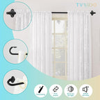 TVWOO 2 Pack Wrap Around Curtain Rods, 5/8 Inch Adjustable Blackout Curtain Rod - Image 2