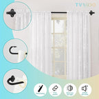 TVWOO Wrap Around Curtain Rods, 5/8 Inch Adjustable Blackout Curtain Rod Set - Image 2