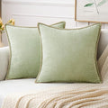 MIULEE Pack of 2 Couch Throw Pillow Covers 16x16 Inch Light Green Farmhouse by MIULEE