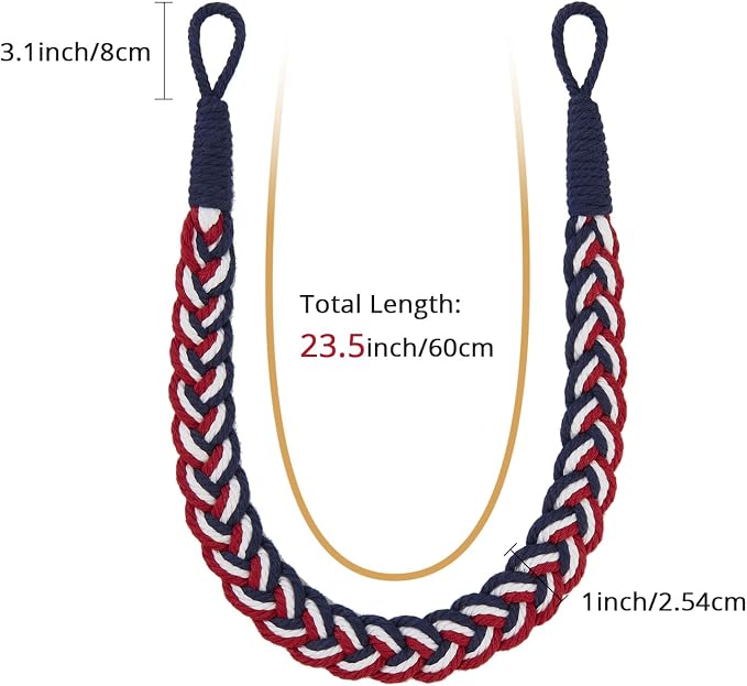 NICEEC 2 Pack Natural Cotton Rope Curtain Tiebacks Elegant Boho Style - Image 3
