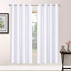 Yakamok White Thermal Insulated Curtains 84 Inch Length Solid Grommet Top by Yakamok