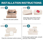 Turquoize 3 Piece Sofa Covers for 2 Cushion Couch Sofa Slipcover Soft Couch - Image 6