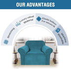 H.VERSAILTEX Stretch Velvet Armchair Cover Couch Covers 1 Cushion Chair - Image 5