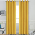 Yakamok Grommet Room Darkening Soft Thermal Insulated Mustard Yellow Blackout by Yakamok