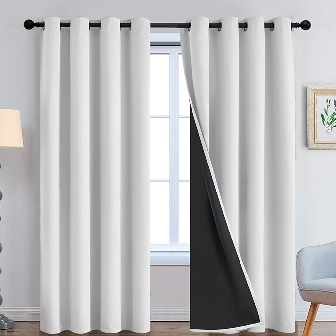 Yakamok 100% Blackout Curtains 84 Inches Long, 2 Thick Layers Heat and Full by Yakamok