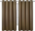 LEMOMO Brown Blackout Curtains 66 x 63 Inch Length/Set of 2 Curtain - Image 2