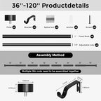 VOIIY Curtain Rods for Windows 66 to 120 Inch, Modern Adjustable Heavy Duty - Image 8
