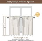 Chyhomenyc Orange Sheer Curtains 30 inch Length 2 Panels, Light Filtering Voile - Image 6