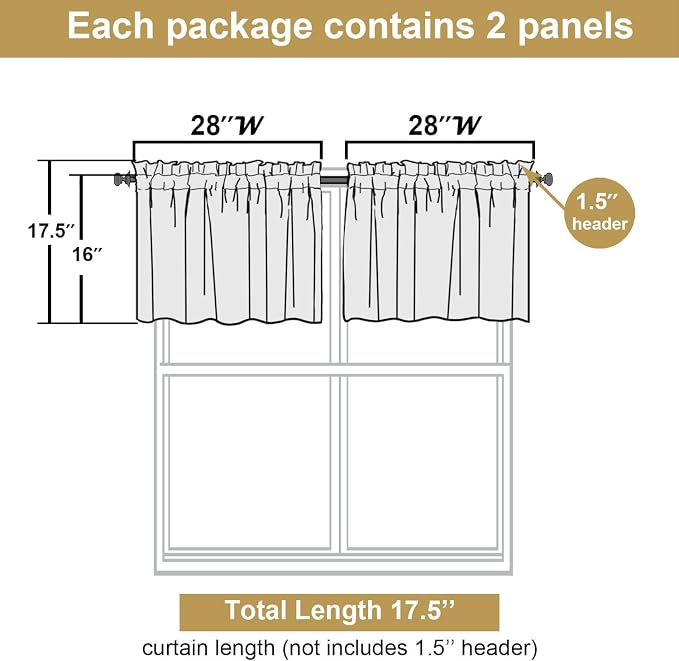 Lecloud Leia Navy Blue Sheer Valances - Image 3