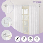 TVWOO Silver Wrap Around Curtain Rods 2Pack:Small Blackout Adjustable Window - Image 2