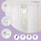 TVWOO Silver Wrap Around Curtain Rods 2Pack:Small Blackout Adjustable Window - Image 2