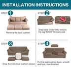 Turquoize 4 Piece Sofa Covers for 3 Cushion Couch Sofa Slipcover Soft Couch - Image 6
