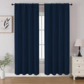 CUCRAF Navy Blue Blackout Curtains 72 inch Length 2 Panels Set, Rod Pocket Room by CUCRAF