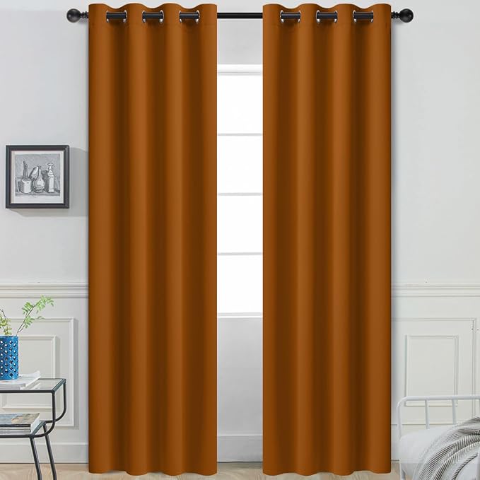 Yakamok Burnt Orange Blackout Curtains by Yakamok