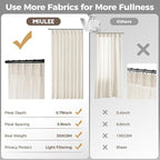 MIULEE Pinch Pleated Thick Linen Curtains 84 Inches Long 2 Panels - Image 6