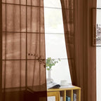 SpaceDresser Sheer Voile Window Treatment Rod Pocket Curtain Panels - Image 3