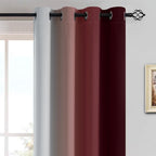 Yakamok Red and Greyish White Ombre Curtains, Room Darkening Gradient Color - Image 3