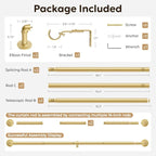 Zeerobee Curtain Rods for Windows 32 to 72, 1 Inch Industrial Wrap Around Gold - Image 7