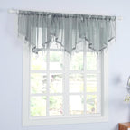 Molaxhome Swag Curtain 51 inch Length Rod Pocket Scalloped Curtain Valance - Image 2