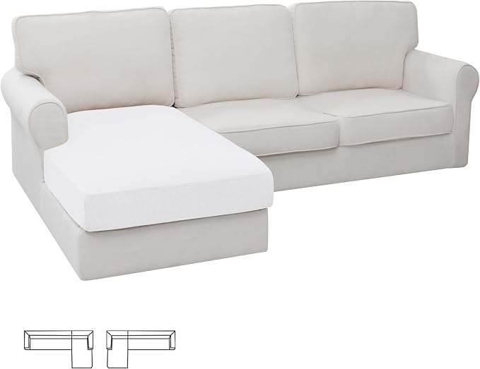 Easy-Going Stretch Sectional Couch Covers 1 Piece Chaise Lounge Slipcover L by Easy-Going