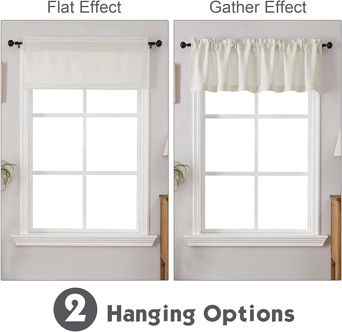 Chyhomenyc Natural Valances for Window, Light Filtering Short Curtains for - Image 2