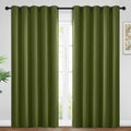 Yakamok Olive Green Curtains 84 Inches Length Blackout Curtain by Yakamok