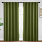 Yakamok Olive Green Curtains 84 Inches Length Blackout Curtain by Yakamok
