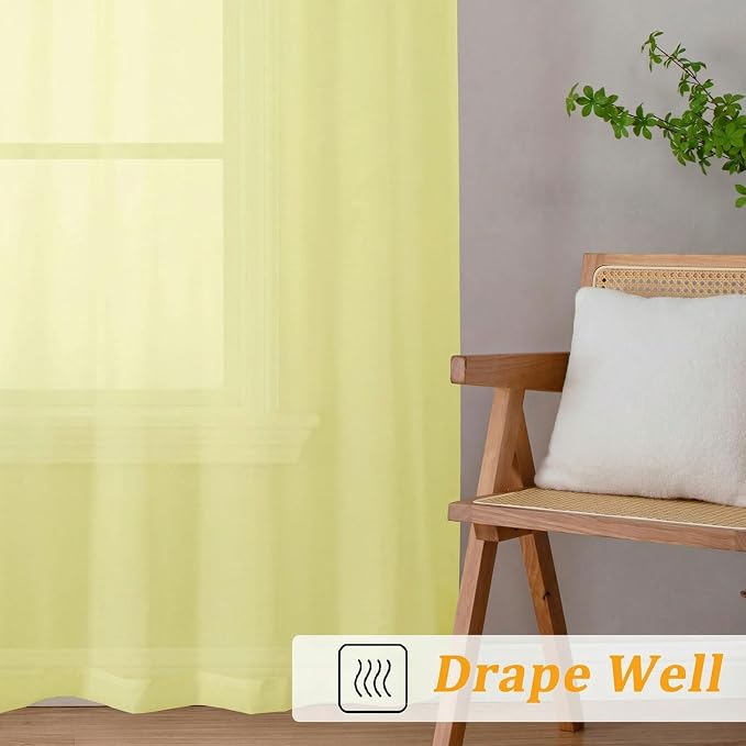 Gwine Sheer Curtains for Bedroom 54 inches Long - Image 6