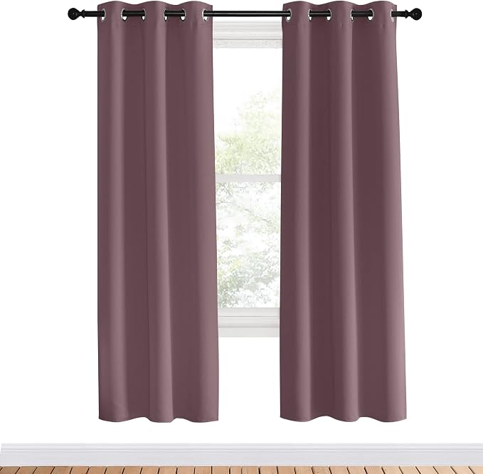 NICETOWN Blackout Curtains for Bedroom, Dry Rose, 34 inches by 70 inches Long - Image 2